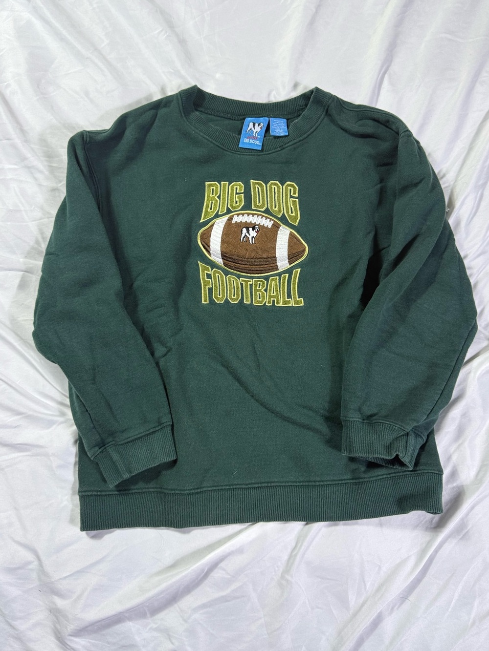 Big Dog Football Graphic Crewneck Sweatshirt - Dark Green 16/18